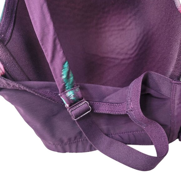 Cacique Floral Underwire Bra Purple 40DDD Adj Mesh Cooling French Full Coverage - Picture 6 of 10